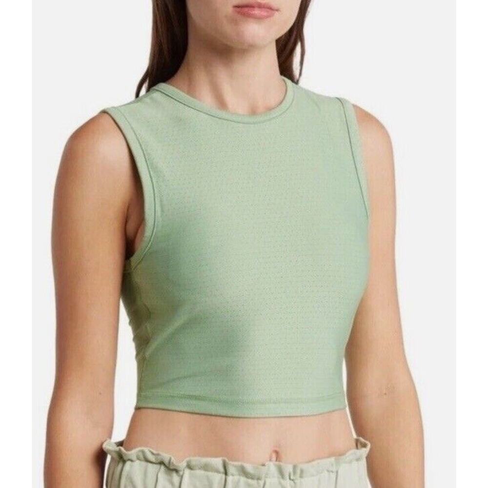WeWoreWhat Cropped Muscle Tank Fair Green Sleeveless Workout Top Women’s Small